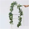 Decoratieve Bloemen Kransen Kunstmatige Nep Eucalyptus Garland Lange Bladplanten Groen Gebladerte Home Decor Wilg Plant Gebladerte1 2 Dhzw7