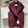 Vêtements d'extérieur pour femmes 100% laine manteau femmes hiver chaud sans manches gilet Designer veste mode Max Cardigan col en V laine manteaux luxe femmes vêtements