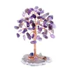 Konst och hantverk Mini Crystal Money Tree Copper Wire Wrapped Agate Slice Base Gemstone Reiki Chakra Feng Shui Trees Home Decor 5832 Q DHN5D