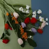 Torkade blommor handvävda konstgjorda växter bomullsvirka bukett handgjorda söta olika dekorativa blommor 230714