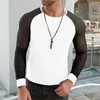 T-shirt da uomo Camicia da uomo Top estivo Camicetta traspirante Casual da festa Comfort Girocollo Top Manica lunga alla moda