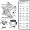 Кольца в стиле хип-хоп для мужчин и женщин Изящные ювелирные изделия Iced Out Позолоченные из стерлингового серебра 925 пробы VVS Муассанит кольцо со звездой и бриллиантом с сертификатом GRA