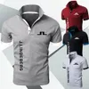 Polos Masculinos Golfe Masculino Pólo Pólos Esportivos Camisa J Lindeberg Respirável Manga Curta T-shirt Outdoor Jersey Masculino Roupas de Negócios 230714