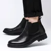 Botas masculinas de couro de vaca Chelsea botas de couro macio de alta qualidade com pele super quente formal botas de tornozelo super quentes sapatos de inverno