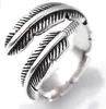 Designer Luxury Brand Rings GT 925 Silver Leaf Feather Shape Rings Silveröppning Justerbara ringar för män eller kvinna