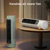 Electric Fans Desktop Tower Fan 1200mAh Bladeless Desktop Air Conditioning Fan Portable Mute Fans Air Cooler for Living Room Bedroom R230715