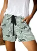 Summer European American printing 2023 Women's Shorts new camouflage leopard print high waisted straight short casual pants