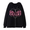 Męskie bluzy bluzy Y2K ZIP UP UP UP UP UP UP Hoodies Gothic Jacket Men Men Love Drukuj grafikę z kapturem HARAJUKU Długie rękawowe ubrania Bluza 230714