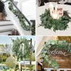 Faux blommor grönare konstgjorda eukalyptus garland grön växt pil vinrankor lämnar blommor bröllop dekoration för hem trädgård dekor diy bouquet 230714