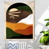 Tapisseries Dôme Caméras Paysage Tenture Murale Tapisserie Camping Lever du Soleil Peinture à l'huile Motif Coucher de Soleil Boho Tapisserie Tapis de Yoga Décor de Couchage