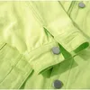 Kvinnorsjackor kvinnor y2k grön lila fritid korta bombplan jeans 2xl godis färg casual denim rockar koreanska chi grundläggande kläder