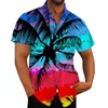 Heren Casual Shirts Kleine T Voor Mannen TOERISME VAKANTIE STRAND VRIJE TIJD ZOMER BEDRUKTE KORTE MOUW OVERHEMD Dunne Katoen