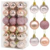 36st Rose Gold Plastic Christmas Balls Ornament 4cm Hang Pendant Ball Inomhus Nyår Xmas Tree Decor Hem Juldekoration P332S