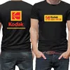 Męskie koszulki Summer Wild Kodak Print Shirt Men Men Women High Quality Cotton Company T-shirts Ogniarne Korea Style w stylu retro streetwear