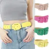 Koreanska PU -läderbälten Fashion Square Buckle Belt Girls Dress Jean Pants Midjeband för Lady Women Candy Color Decorative Belts