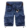 Hommes Shorts D'été Coton Cargo Hommes Mode Multi Poche Solide Couleur Causal Lâche En Plein Air MID Sans Ceinture 230714