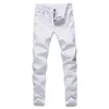Jeans da uomo 2023 Pantaloni da uomo in denim bianco elasticizzato moda per pantaloni retrò uomo primavera e autunno taglia casual 27-36
