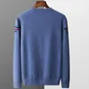 Men's Sweaters MVLYFLRT Merino Wool Sweater O-Neck Pullover Spring Autumn Knitted Jacquard Top Korean Fashion Large Cashmere Jacket