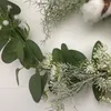 Dekorativa blommor konstgjorda eukalyptus Garland Silk Fake Ivy Vines grönska rotting växter krans för väggrum trädgård hem bröllopsdekor