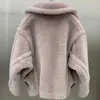 Manteau en laine pour femmes Designer Cardigan Veste Marque de luxe Manteau en laine Col en V Max Hiver Chaleur Peluche Cachemire Épais Parka Manteaux