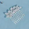 Headpieces Trendy Silver Color Wedding Bridal Hair Comb Rhinestone Crystal Women Accessories Hairpins Clips Headpiece Jewelry