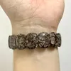 Strand Red Snowflake Obsidian Stone Beads Armband Natural Gemstone Jewelry Bangle for Women Men Gift grossist