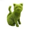 Decorazioni da giardino Gatto Muschio Animale Giardino Erba Scultura Figurina artificiale Figurine gattino Floccato Verde Statua Ornamento Decor Turf Ball Balls L230715