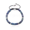 Strand Fashion Handmade Natural Blue Wheel Beads Bracciali regolabili intrecciati Custom Macrame Men Gift