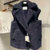 Vêtements d'extérieur pour femmes 100% laine manteau femmes hiver chaud sans manches gilet Designer veste mode Max Cardigan col en V laine manteaux luxe femmes vêtements