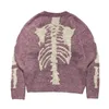 Men's Sweaters 2023 Kapital Vintage Round Neck Pullover Japanese Ethnic Style Bone Skeleton Knitting Sweater MY682