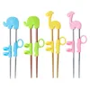 Chopsticks Children for Kids Baby Staniless Woodiness Cartoon Learning återanvändbar utbildning Helper Home Products