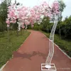 2 6 m di altezza bianco albero di ciliegio artificiale in fiore strada piombo simulazione fiore di ciliegio con telaio ad arco in ferro per oggetti di scena per feste di nozze271x