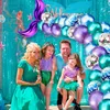 FENGRISE 44pcs set Balloon Little Mermaid Theme Party Mermaid Decor Mermaid Birthday Decor For Kids Favor Birthday Wedding Party Y2934