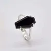 CSJA Black Zirconium Coffin Men Rings Goth Elegant Ring for Women Hip Hop Vintage Jewelry G878