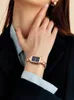 女性の時計マークフェアウォーレスクエアラグジュアリーブランドステンレススチール防水ウォッチフォー女性ファッションクォーツ腕時計