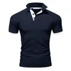 Camisetas masculinas Moda masculina de verão Camisa de manga curta Tops Botão lapela Baggy Henley-Shirt Slim Fit Tee Casual Uso diário Roupas masculinas