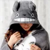 Whole-2016 Nouveau Cosplay Totoro Belle Peluche Douce Cape Totoro Cape Chat Bande Dessinée Cape Coral Fleece Air Couvertures Anniversaire Valenti2106