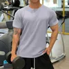 T-shirts pour hommes Élastique Slim Fit Sport T-shirt Hommes Casual Manches Courtes O Cou Couleur Pure Skinny Tee Pull Pour Hommes Gym Vêtements Simple Tops L230715