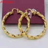 Stud Adixyn 5.5 cm African Big Circle Earrings for Women Gold Color Ethiopian Twistedörhängen Arabiska smycken N01092 230714