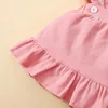 Ensembles de vêtements Né bébé fille vêtements 3 pièces coton impression florale à manches longues col rond barboteuse dentelle jarretelle jupe chapeaux 0-24M