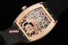 Montre RMS V45 Tourbillon Équipée d'un mouvement à double barre de cheveux Stockage d'énergie de 72 heures Miroir en verre saphir Bracelet en caoutchouc fluoré