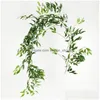 Decoratieve Bloemen Kransen Kunstmatige Nep Eucalyptus Garland Lange Bladplanten Groen Gebladerte Home Decor Wilg Plant Gebladerte1 2 Dhzw7