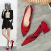Sandali Tacchi alti a punta da donna di grandi dimensioni casual scarpe a punta intrecciate traspiranti scarpe alla moda e belle con tacco quadrato in 2 230714