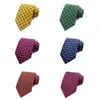 Strikjes Mode Zijde Heren Stropdas 8cm Stropdas Dikke Lange Plaid Stippen Patronen Voor Wedding Party Cravate Homme YUW06