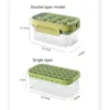 Formy do pieczenia silikonowe podwójne przedziały lodowe pudełko do przechowywania dużej pojemności domowy przenośny produkt do sześcianu z tacą pokrywką