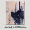 Gondola della pittura a olio di Claude Monet realizzata a mano di alta qualità a Venezia Paesaggio su tela Bella decorazione della parete