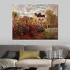 Tela Wall Art Monets Garden in Argenteuil Sun Claude Monet Dipinto fatto a mano Opera d'arte moderna Studio Decor