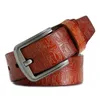 Ny produkt Brand Luxury Design Pin Buckle äkta läderkohudbälte jeansbälten för män Business Cowboy Belts Hot Sale L230704