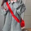 Trench da donna Giacca giapponese allentata in waffle Camicia da donna in cotone caldo collo alto 2023 Chic Retro Ladies Casual