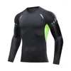 Racing Jackets 1PC Men's 2023 Compression Running T Shirt Fitness Tight Long Sleeve Sport Training Jogging Gym snabb torr sportkläder tee